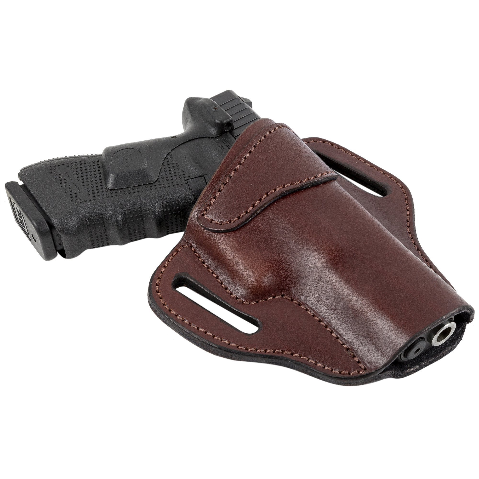 OPEN TOP BELT LEATHER HOLSTER FITS SPRINGFIELD XD .40 OWB HOLSTER W/ 3 SLOT. 